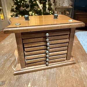 Vintage Brown Wooden Coaster Set - Just Like Grandma’s - Drawers